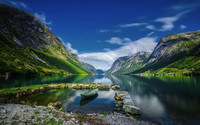 Norway, Норвегия, фьорд, залив, лодка, красиво